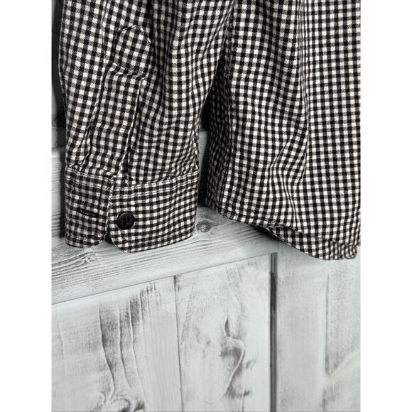 Vintage Lemon Grass Applique Button Shirt Halloween Black Check Trick-or-Treat M - Picture 10 of 13